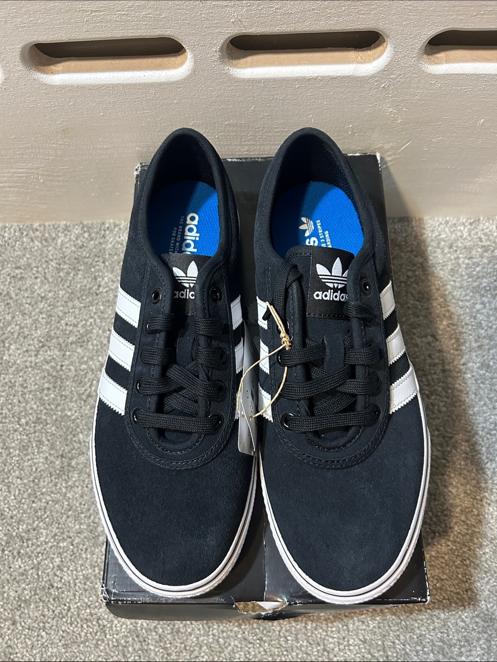 New Adidas Adi Ease Black & White Low-Top Sneakers